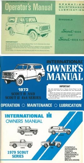 Shop IH Scout Owner & Operator Manuals Now